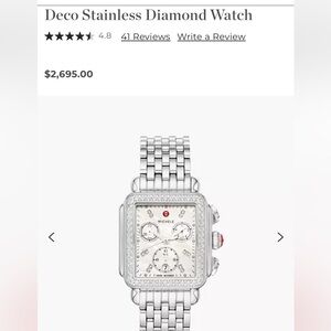 💎 Michelle stainless deco mother of Pearl faced, Diamond  watch 💎